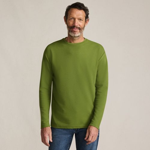  Lands' End Ottoman-rippshirt Mit Langen ärmeln, Herren, Größe:44-46 Regular, Grün, Baumwolle/polyester/baumwoll-mischung, By Lands' End 