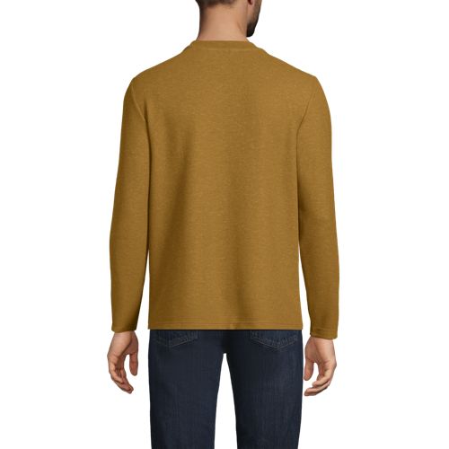  Lands' End Struktur-shirt Mit Leinen, Herren, Größe:44-46 Regular, Gelb, Leinen/polyester/polyester-mischung, By Lands' End 