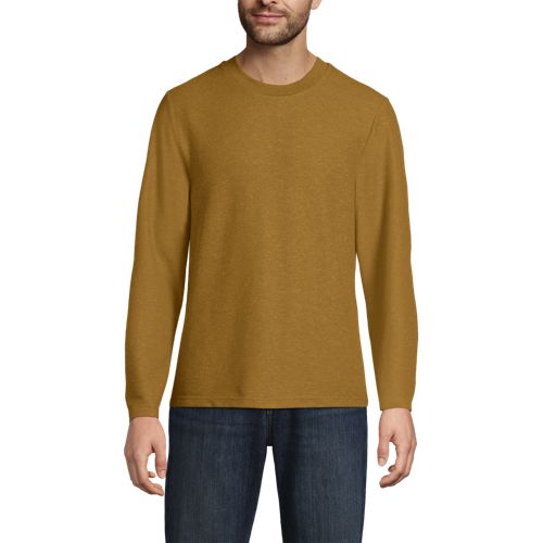  Lands' End Struktur-shirt Mit Leinen, Herren, Größe:44-46 Regular, Gelb, Leinen/polyester/polyester-mischung, By Lands' End 