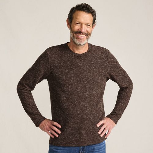  Lands' End Struktur-shirt Mit Leinen, Herren, Größe:44-46 Regular, Braun, Leinen/polyester/polyester-mischung, By Lands' End 