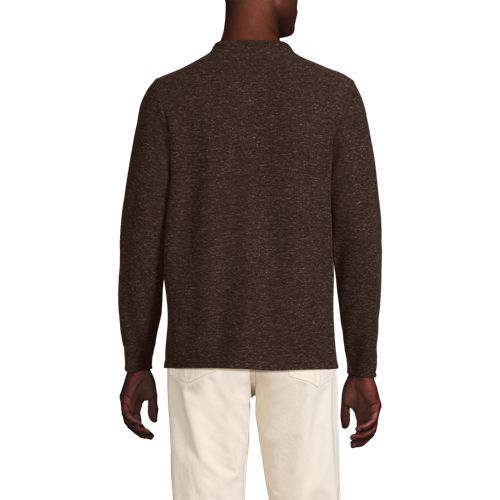  Lands' End Struktur-henleyshirt Mit Leinen, Herren, Größe:44-46 Regular, Braun, Leinen/polyester/polyester-mischung, By Lands' End 