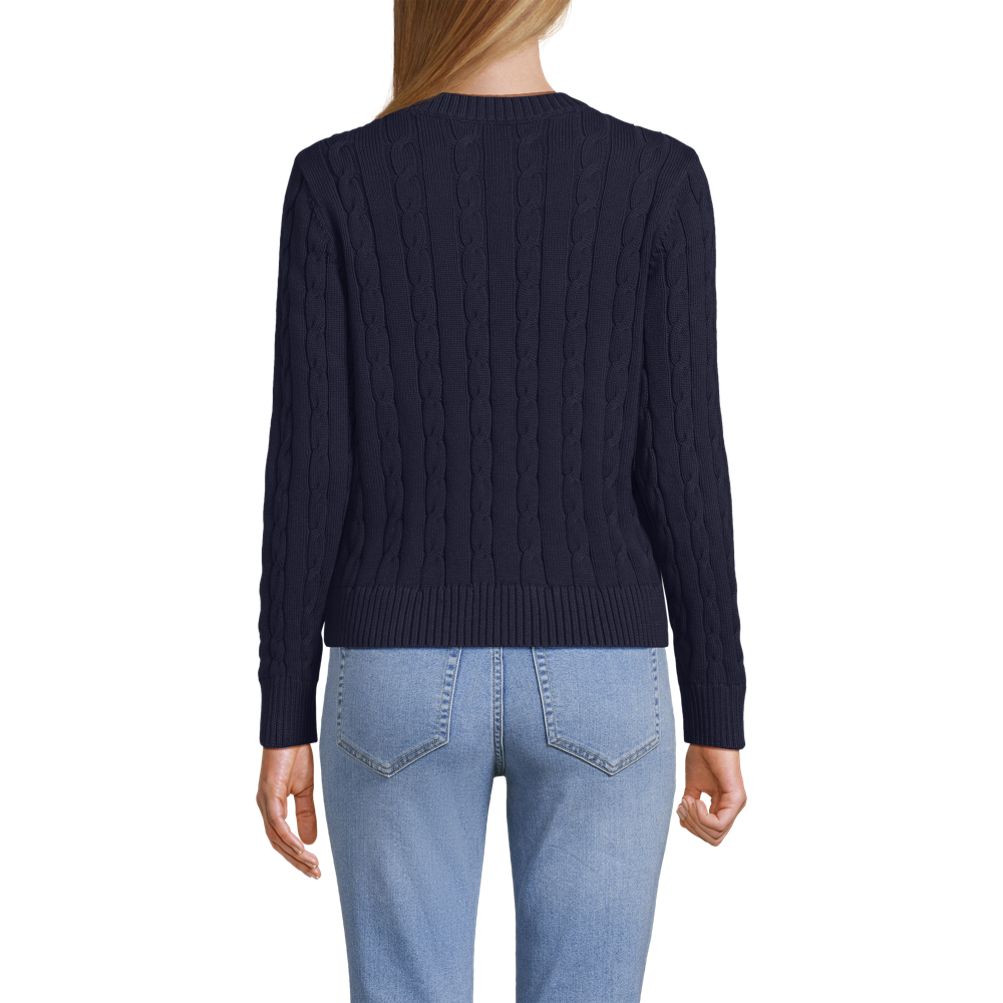 Women's American Flag Drifter Cable Sweater | Lands' End