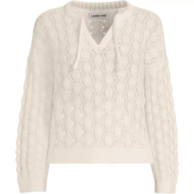 Women's Drifter Tie Notch Neck Sweater, Front