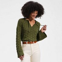 Pull vert femme col rond | La Redoute