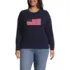 Women's Plus Size American Flag Drifter Cable Sweater, Front
