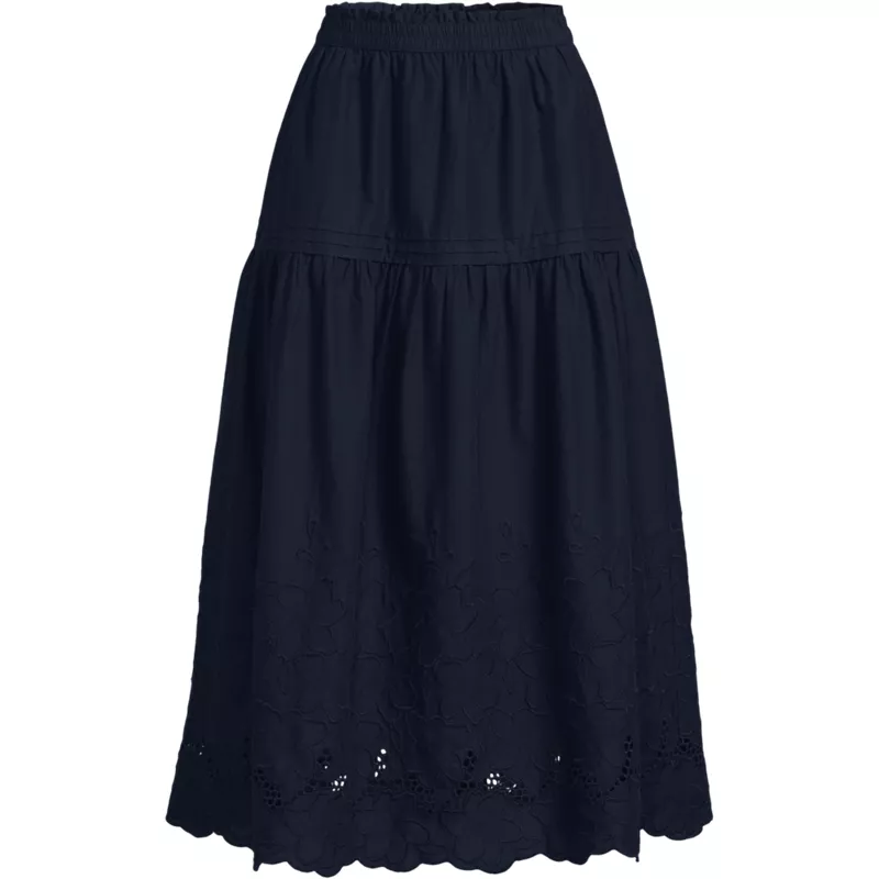 Women's Voile Eyelet Maxi Skirt, Front
