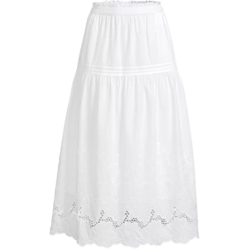 Women's Plus Size Voile Eyelet Maxi Skirt, Front
