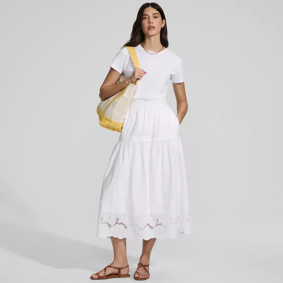 Women's Voile Eyelet Maxi Skirt - primary