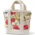 Small Print 5 Pocket Open Top Canvas Tote Bag, Front