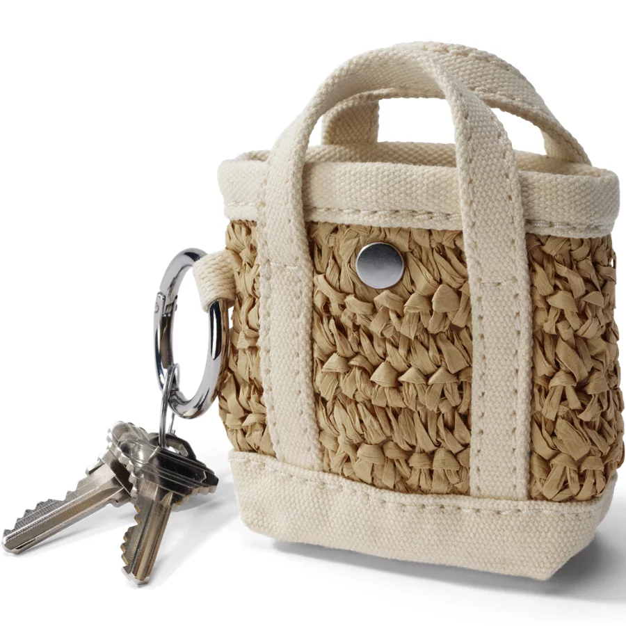 Micro Raffia Tote Charm view 3