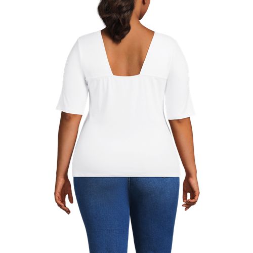 Women's Elbow Sleeve Polished Essentials High Neck Low Back Top - image 3