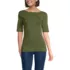 Women's Elbow Sleeve Polished Essentials High Neck Low Back Top, Front
