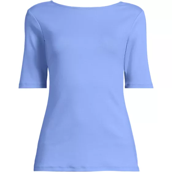 Women's Elbow Sleeve Polished Essentials High Neck Low Back Top - primary