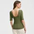 Women's Elbow Sleeve Polished Essentials High Neck Low Back Top, Back
