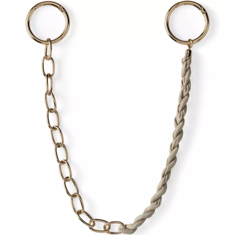 Faux Leather Link Mix Bag Chain, Front