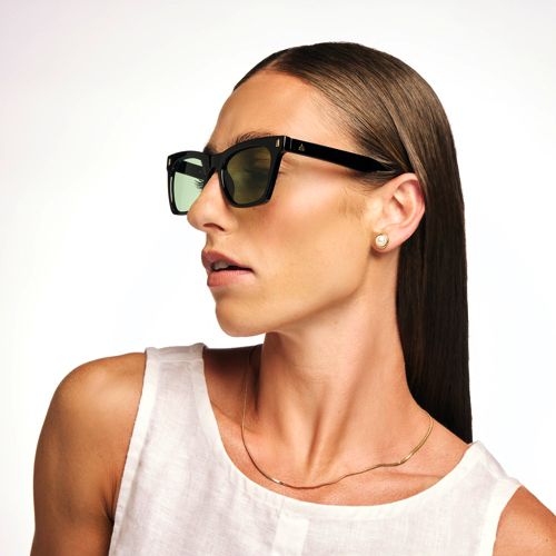  Lands' End Bellatrix Sonnenbrille Im Cat Eye Stil, Damen, Größe:null Regular, Schwarz, By Lands' End 