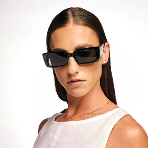  Lands' End Orion Sonnenbrille In Rechteckiger Form, Damen, Größe:null Regular, Schwarz, By Lands' End 