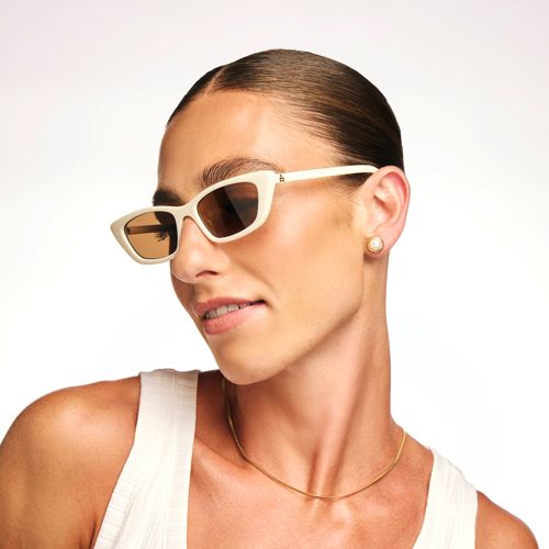  Lands' End Titania Cat Eye Sonnenbrille, Damen, Größe:null Regular, Weiß, By Lands' End 