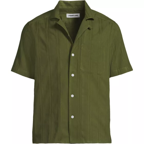 Men's Textured Camp Collar Shirt - primary
