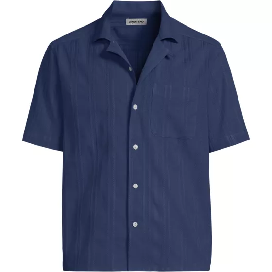 Men's Textured Camp Collar Shirt - primary