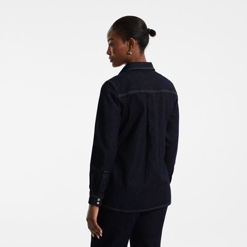  Lands' End Lands' End X Lulu Guinness Jeansbluse, Damen, Größe:34 Regular, Blau, Baumwolle/baumwoll-mischung, By Lands' End 