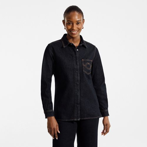  Lands' End Lands' End X Lulu Guinness Jeansbluse, Damen, Größe:34 Regular, Blau, Baumwolle/baumwoll-mischung, By Lands' End 