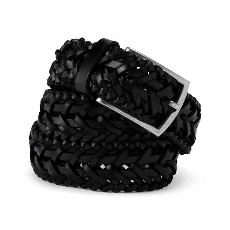 Men's Leather Braid Belt, Front