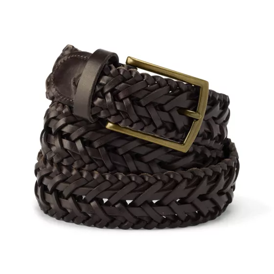 Men's Leather Braid Belt - primary