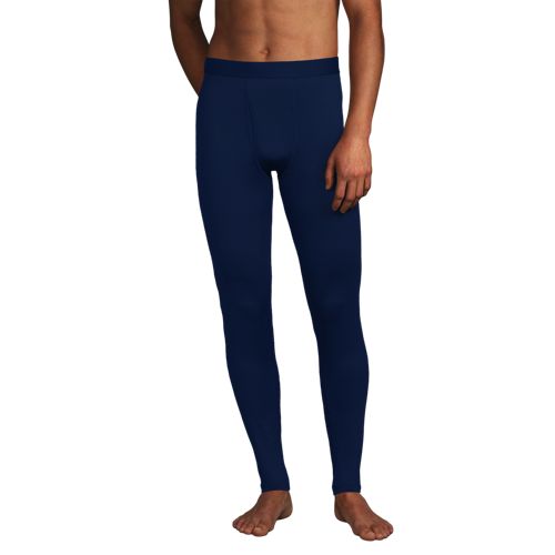  Lands' End Thermaskin Lange Unterhose, Heat Edition, Herren, Größe:44-46 Regular, Blau, Elasthan/polyester-mischung, By Lands' End 