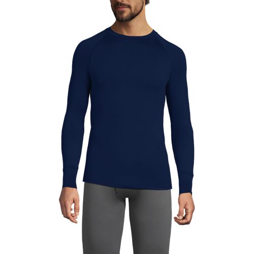  Lands' End Thermaskin Unterhemd, Heat Edition, Herren, Größe:44-46 Regular, Blau, Elasthan/polyester-mischung, By Lands' End 