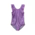 Girls Chlorine Resistant Scoop Neck Ruffle One Piece Swimsuit, alternative image