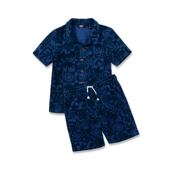 Boys Short Sleeve Terry Cover Up Set - primary