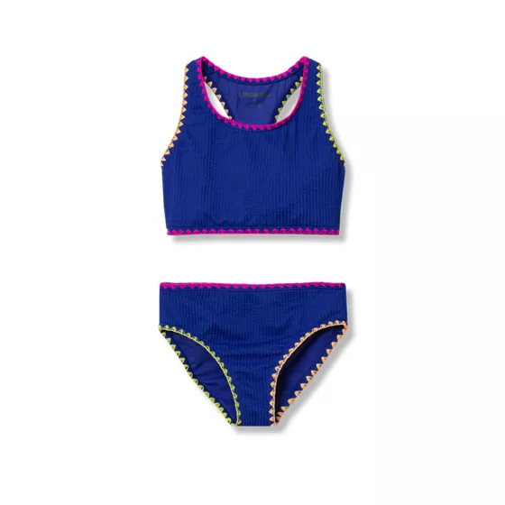 Girls Embroidered Bikini Swimsuit Set - primary