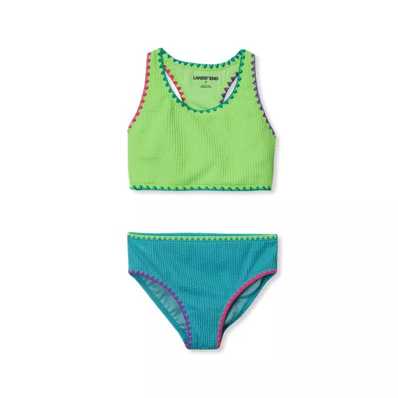 Girls Embroidered Bikini Swimsuit Set, alternative image