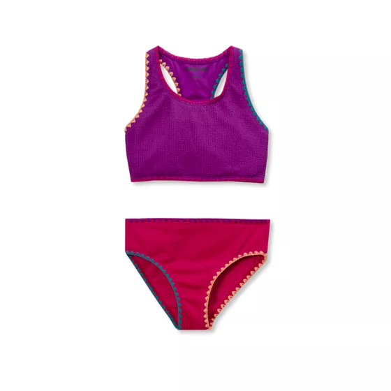 Girls Embroidered Bikini Swimsuit Set - primary