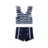 Girls Chlorine Resistant Ruffle Tankini Swimsuit Set, alternative image