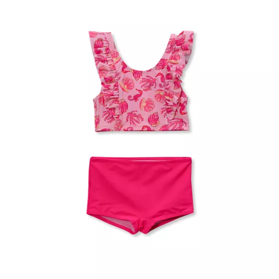 Girls Chlorine Resistant Ruffle Tankini Swimsuit Set - primary