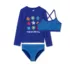 Girls Plus UPF 50 Long Sleeve Rash Guard Bikini 3 Piece Swimsuit Set, alternative image