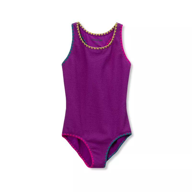 Girls Embroidered One Piece Swimsuit, alternative image