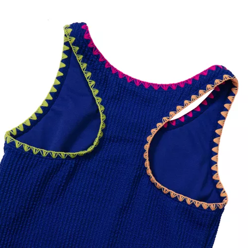 Girls Chlorine Resistant Embroidered One Piece Swimsuit, alternative image