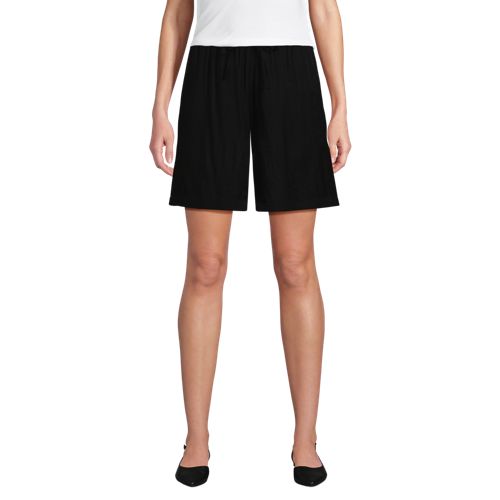  Lands' End Schlupfshorts Ready To Go Mit Bändchenzug, Damen, Größe:34 Regular, Schwarz, Nylon/viskose, By Lands' End 