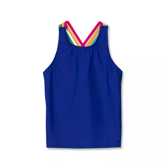 Girls Strappy X-Back Tankini Top - primary
