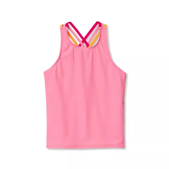 Girls Strappy X-Back Tankini Top - primary
