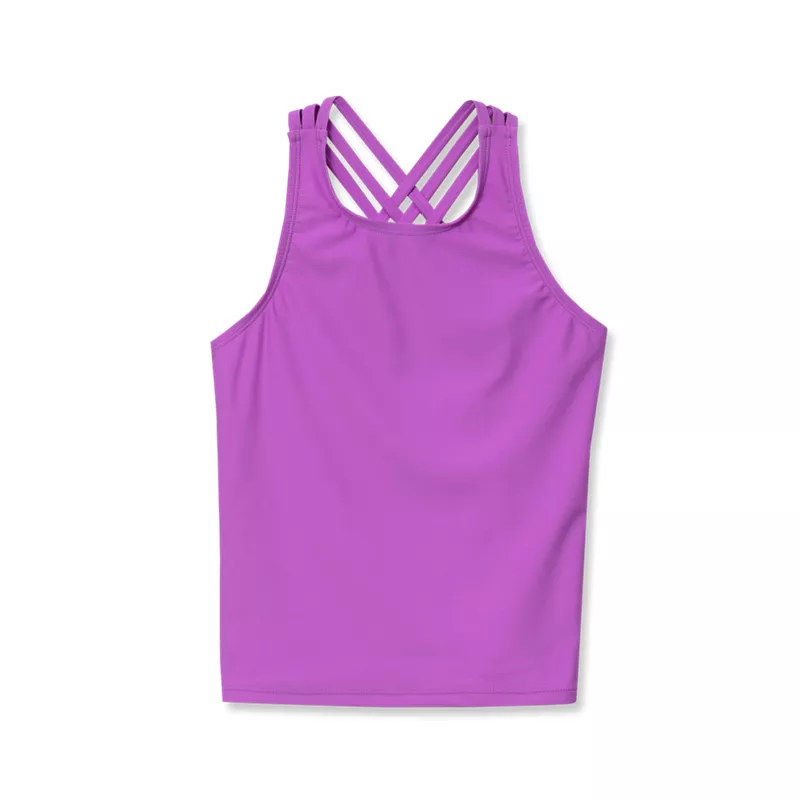 Girls Strappy X-Back Tankini Top, alternative image