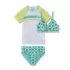 Girls Chlorine Resistant Short Sleeve Rash Guard 3 Piece Swimsuit Set, alternative image