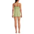 Womens Square Neck Smocked Mini Swim Dress, Back