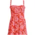 Womens Square Neck Smocked Mini Swim Dress, Front