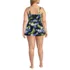 Womens Plus Size Square Neck Smocked Mini Swim Dress, Back
