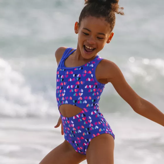 Girls Asymmetrical One Piece Swimsuit - primary