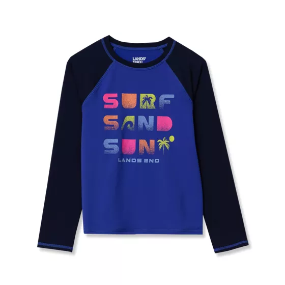 Girls Slim UPF 50 Long Sleeve Crew Neck Rash Guard - primary